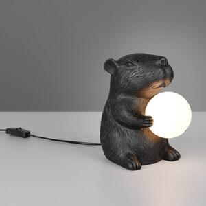 Stolová lampa Capi, čierna, výška 25 cm, umelá živica, G9, Čierna, Obývacia izba / jedáleň, Plast, Štýl mladých