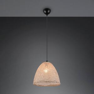 Závesné svietidlo Kibito, krémová, Ø 32 cm, textil, E27, Krémová / jantárovo žltá, Obývacia izba / jedáleň, Textil / látka / hodváb, Závesné svietidlo
