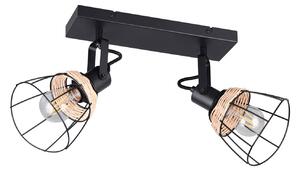 Stropné svietidlo Jerome, dĺžka 36 cm, 2-pl., čierne matné kovové, Čierna, Obývacia izba / jedáleň, kov, Moderný, Stropné svetlo polkruhové s priestorom