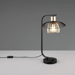 Stolová lampa Lauris, čierna matná, výška 44 cm, kov, E27, Čierna, Obývacia izba / jedáleň, kov, Moderný, Stojacie svietidlo