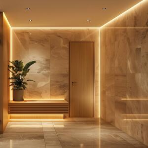 LED pás SAUNA, 3 000 K, dĺžka 200 cm, IP54, 24 V, Biela / opálová, Obývacia izba / jedáleň, Plast, Moderný, Nábytkové pásikové svetlo