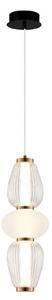 LED závesné svietidlo Shiny, Ø 16 cm, číre/biele, sklo, Jasné / priehľadné, Obývacia izba / jedáleň, Moderný, Závesné svietidlo