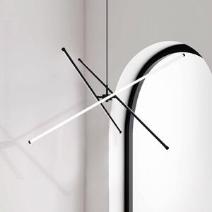 LED závesné svietidlo Sandy, dĺžka 90 cm, čierne, kovové