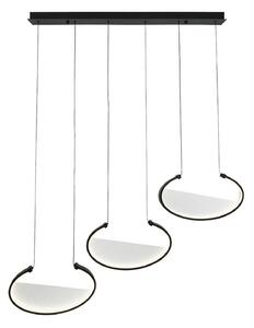 LED závesné svietidlo Adele, dĺžka 117 cm, čierne, kov, 3-pl., Čierna, Obývacia izba / jedáleň, Hliník, Moderný, Závesné svietidlo