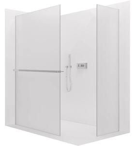 CERANO - Sprchová zástena Walk-in Crystal TL/P - 8 mm - bezvzperový systém + polička/držiak na uteráky - chróm, mliečne sklo - 130x110x200 cm