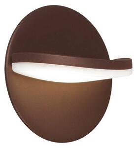LED vonkajšie nástenné svietidlo Letty, hnedé, Ø 18 cm, kov, IP65