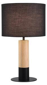 Stolová lampa Carroll, drevo svetlé/čierne, výška 43 cm, látka