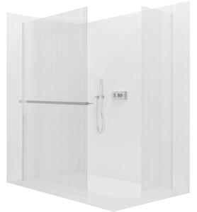 CERANO - Sprchová zástena Walk-in Crystal TL/P - 8 mm - bezvzperový systém + polička/držiak na uteráky - chróm, ryhované sklo - 50x50x200 cm
