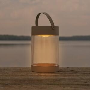 Solárna stolová lampa Coupar, piesková farba, plast, IP44
