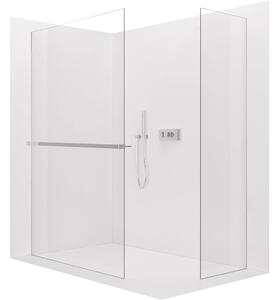 CERANO - Sprchová zástena Walk-in Crystal TL/P - 8 mm - bezvzperový systém + polička/držiak na uteráky - chróm, transparentné sklo - 50x50x200 cm
