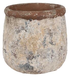 Dekoratívny béžovo-zelený antik terakotový džbán Teracci - Ø 18*17 cm - Clayre & Eef