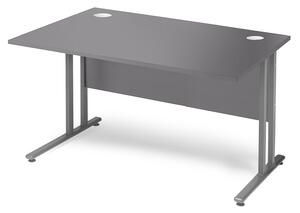 Kancelársky pracovný stôl FLEXUS, rovný, 1200x800 mm, šedá