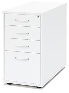 Kancelársky kontajner FLEXUS, 4 zásuvky, 720x400x800 mm, biely