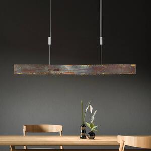 Quitani LED závesná lampa Malu, zlatá oxidovaná, dĺžka 100 cm, Mosadz / zlato, Obývacia izba / jedáleň, Hliník, Moderný, Závesné svietidlo