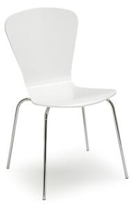 Jedálenská stolička MILLA, biela / chróm