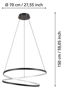 Eglo 901138 - LED Luster na lanku RUOTALE LED/42W/230V 3000K čierna