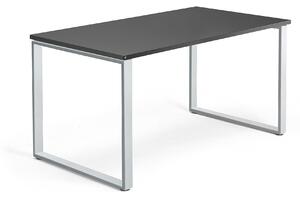 Kancelársky pracovný stôl MODULUS, O-rám, 1400x800 mm, čierna/strieborná