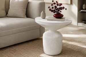 Okrúhly konferenčný stolík Sintro 54 cm - biele terrazzo