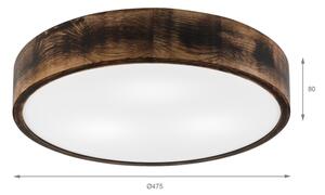 Stropné svietidlo OAK SMOKY 3xE27/15W/230V, pr. 47,5 cm, dub/tmavohnedá