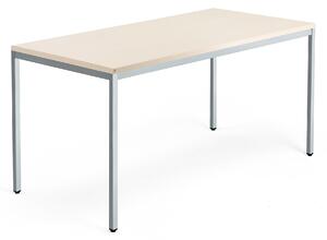Stôl MODULUS, 1600x800 mm, strieborná konštrukcia, breza