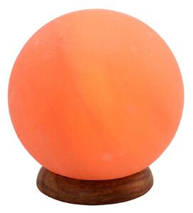 Soľná lampa Planet, 2 kg, drevený podstavec, jantárová, Žltá / oranžová, Obývacia izba / jedáleň, Kameň, Guľa