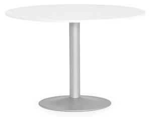 Okrúhly jedálenský stôl LILY, Ø 1100x750 mm, biely, šedá podnož