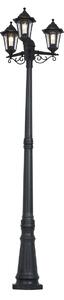 Klasické vonkajšie stĺpikové svietidlo čierne 217 cm IP44 - New Haven Hammered