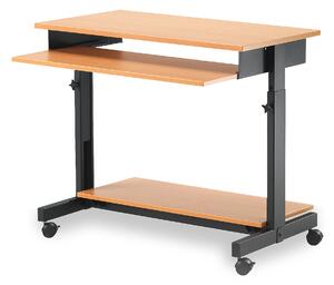 Počítačový stôl LOGIC, výškovo nastaviteľný, 880x500 mm, buk/čierna