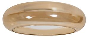 Stropná LED lampa svetlohnedá sklo okrúhle tienidlo kovová základňa so stmievačom retro štýl obývacia izba