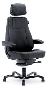 Kancelárska stolička LIVERPOOL, 24 hodinová, čierna koža