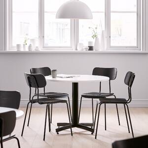 Okrúhly jedálenský stôl SANNA, Ø 900 x V 720 mm, biela / čierna
