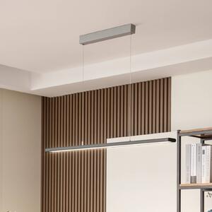 Prios Zyair LED kancelárske závesné svetlo strieborné DALI