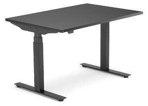 Výškovo nastaviteľný stôl MODULUS, T-rám, 1200x800 mm, čierna/čierna