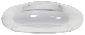 Stropná LED lampa priehľadná sklo okrúhle tienidlo kovová základňa so stmievačom retro štýl obývacia izba