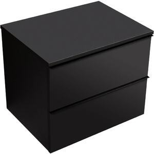 CERANO - Kúpeľňová skrinka Velora - čierna matná, úchytka čierna + doska pod umývadlo Navira Slim - 18 mm - 60x54, 8x46, 5 cm