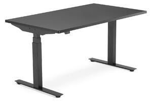 Výškovo nastaviteľný stôl MODULUS, T-rám, 1400x800 mm, čierna/čierna