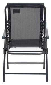 Záhradná skladacia stolička Terst - 59 x 95 x 67 cm, čierna