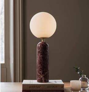 Globen Lighting Stolová lampa Torrano, červená, výška 53 cm, mramor, Červená, Obývacia izba / jedáleň, Kameň, Škandinávsky, Stojacie svietidlo