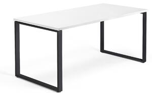 Kancelársky pracovný stôl MODULUS, O-rám, 1600x800 mm, biela/čierna