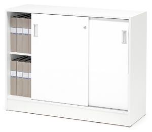 Kancelárska skriňa s posuvnými dverami Flexus, 925x1200x415 mm, biela