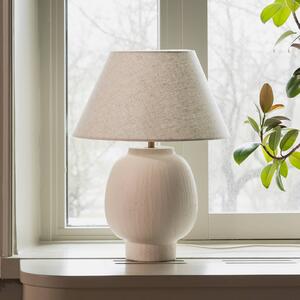 Globen Lighting Stolová lampa Lorenzo, béžová, výška 46 cm, keramika, Krémová / jantárovo žltá, Obývacia izba / jedáleň, Keramický, Škandinávsky, Stojacie svietidlo