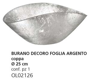 Misa dekoračná BURANO FOGLIA OL02126 strieborná D25cm