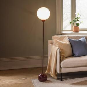 Globen Lighting Stojacia lampa Ripley, bordové sklo, 144 cm, Biela / opálová, Obývacia izba / jedáleň, Sklo, Dizajn, Stojaca lampa