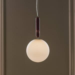 Globen Lighting Závesné svietidlo Torrano, červená, Ø 30 cm, mramor, Červená, Obývacia izba / jedáleň, Kameň, Škandinávsky, Závesné svietidlo