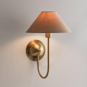 Globen Lighting Nástenné svetlo IRIS, mokka hnedá, výška 32 cm, Hnedá / hrdzavá, Obývacia izba / jedáleň, Textil / látka / hodváb, Škandinávsky, Nástenné svietidlo