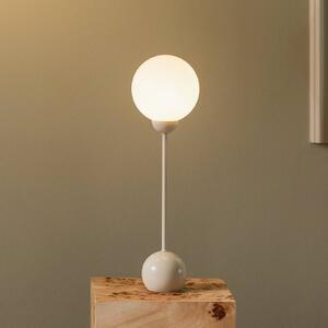 Globen Lighting Stolová lampa Ripley, béžová, výška 52 cm, železo/sklo, Krémová / jantárovo žltá, Obývacia izba / jedáleň, kov, Dizajn, Stojacie svietidlo