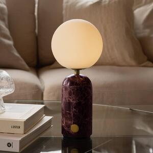 Globen Lighting Akumulátorová stolová lampa Torrano, výška 27 cm, mramor, Červená, Obývacia izba / jedáleň, Kameň, Škandinávsky, Stojacie svietidlo
