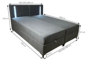 Čalúnená posteľ boxspring ELBE, 140x200, trinity 16