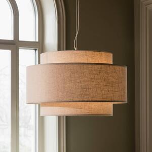 Globen Lighting Závesné svietidlo Noah Bouclé, Ø 70 cm, béžové, Krémová / jantárovo žltá, Obývacia izba / jedáleň, Textil / látka / hodváb, Škandinávsky, Závesné svietidlo