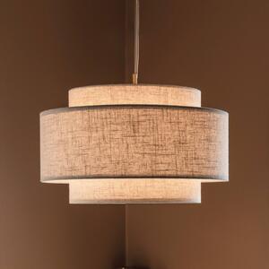 Globen Lighting Závesné svietidlo Noah Bouclé, Ø 50 cm, béžové, Krémová / jantárovo žltá, Obývacia izba / jedáleň, Textil / látka / hodváb, Škandinávsky, Závesné svietidlo
